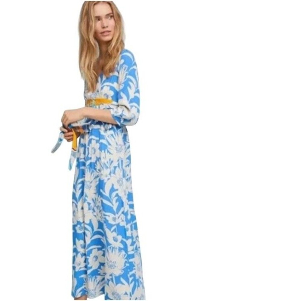 Anthropologie MAEVE Maxi Dress Sz 6 Floral Kimona Boho Fairy Cottagecore Flowy